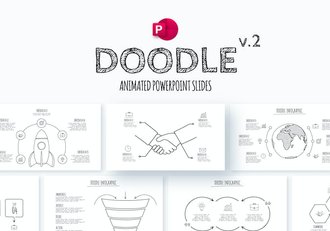 涂鸦动画信息图形图表讲述展示管理PPT模板 - 顶尖PPT