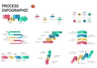 彩色流程信息图形PPT模板 - 顶尖PPT