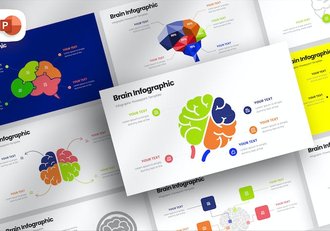创意彩色脑图大脑信息图形PPT模板 - 顶尖PPT