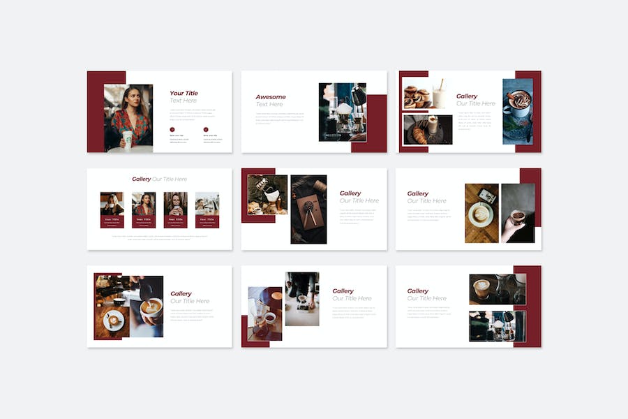 高级咖啡厅餐饮Keynote主题模板 - 顶尖PPT