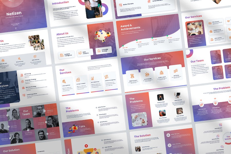 社交媒体APP应用竞品数据分析社交数据报告PPT模板 - 顶尖PPT