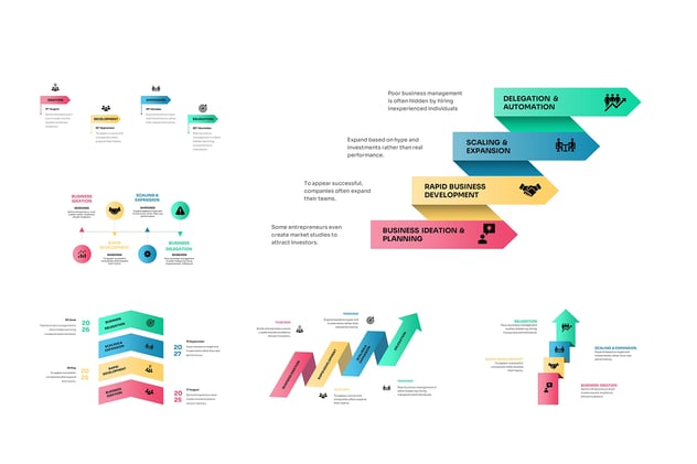彩色流程信息图形PPT模板 - 顶尖PPT