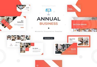 红色年度商务总结报告Keynote模板 - 顶尖PPT