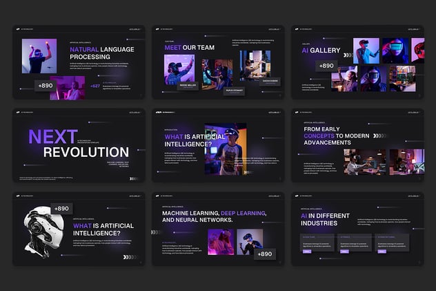 AI技术人工智能设备keynote模板 - 顶尖PPT