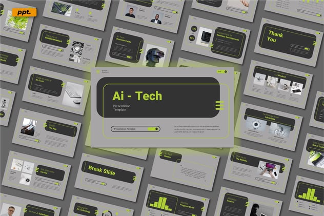 AI技术演示PPT模板 - 顶尖PPT