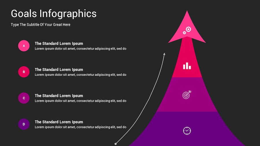 目标信息图表深色主题Keynote模板 - 顶尖PPT