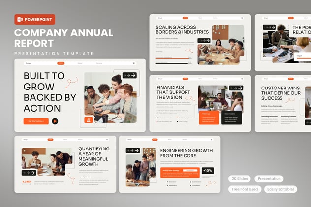 公司年度报告简约欧美风PPT模板 - 顶尖PPT