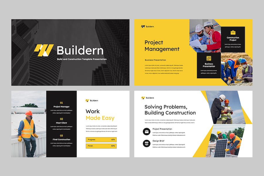 建筑施工项目讲述管理Keynote模板 - 顶尖PPT