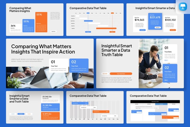 数据对比分析信息图表展示Keynote模板 - 顶尖PPT