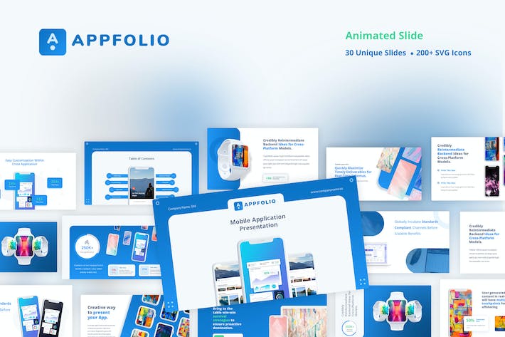 APP开发宣传展示应用程序使用量分析统计PPT模板 - 顶尖PPT