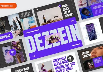 紫色多彩投资组合作品集PPT模板 重试 - 顶尖PPT