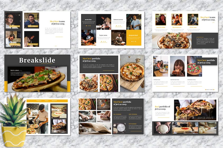 披萨餐饮品牌推广方案PPT模板 - 顶尖PPT