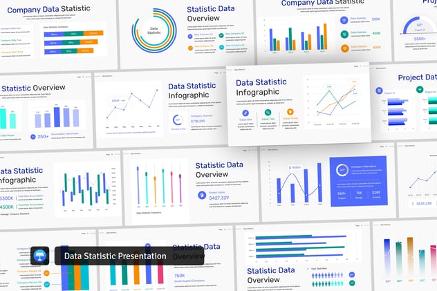 数据仪表板图形图表keynote模板 - 顶尖PPT