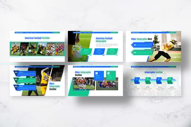 美式足球体育主题keynote模板 - 顶尖PPT