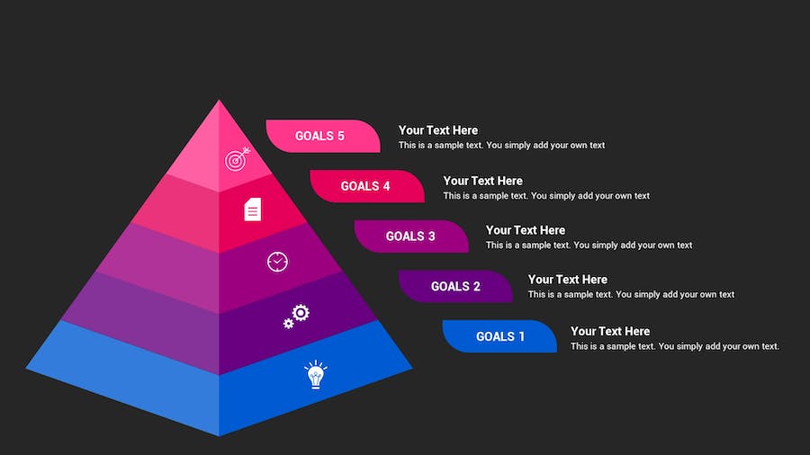 目标信息图表深色主题Keynote模板 - 顶尖PPT