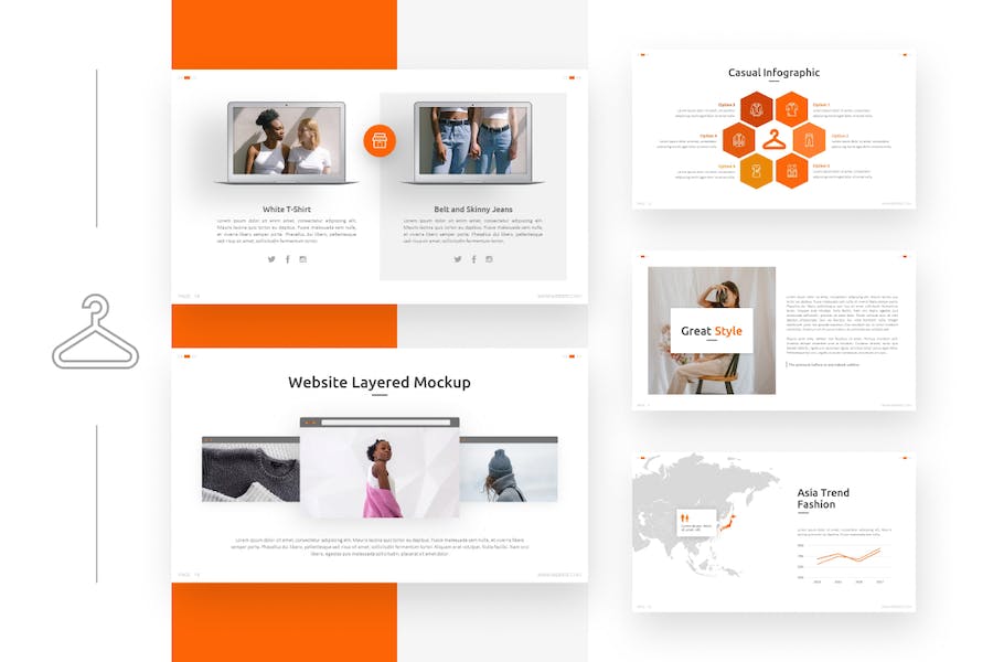 休闲时尚极简主义服装制作展示主题keynote模板 - 顶尖PPT