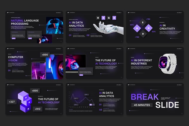 AI技术人工智能设备keynote模板 - 顶尖PPT