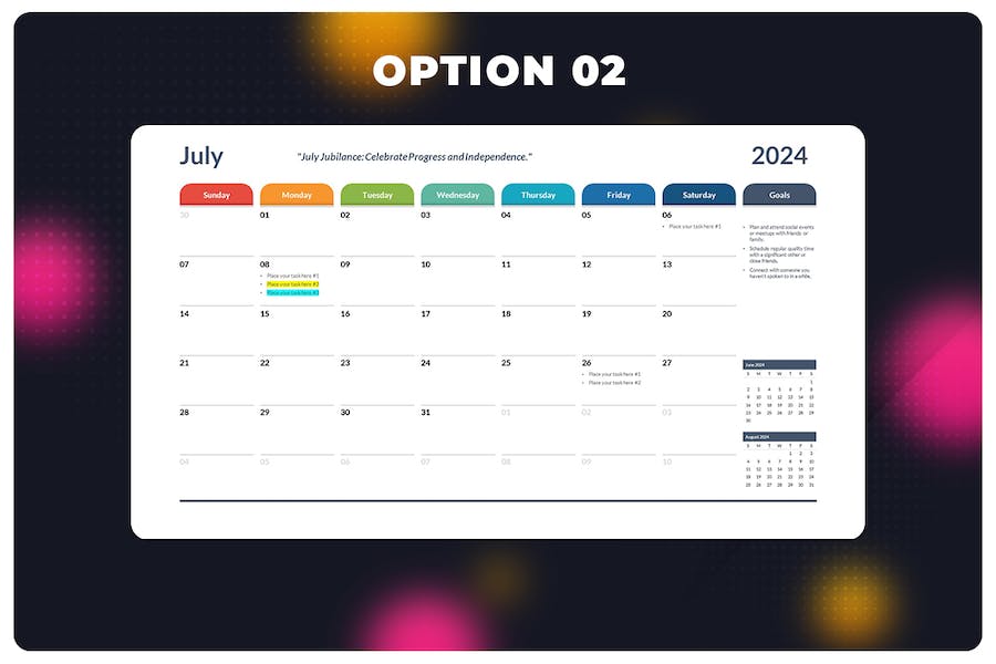 2024日历模板时间规划PPT模板 - 顶尖PPT