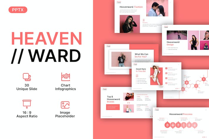 欧美粉色时尚服装女性行业PPT模板 - 顶尖PPT