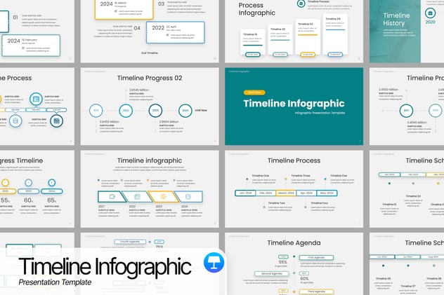 时间轴线路径信息可视化展示Keynote模板 - 顶尖PPT