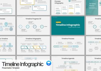 时间轴线路径信息可视化展示Keynote模板 - 顶尖PPT