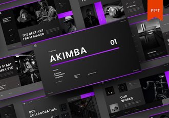 欧美黑色商务商业通用国外PPT模板 - 顶尖PPT