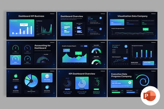 仪表板数据监控展示PPT模板 - 顶尖PPT