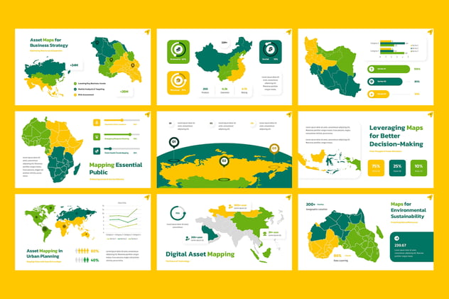 地图信息图形PPT模板 - 顶尖PPT