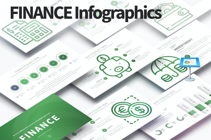 金融信息图形图标keynote模板 - 顶尖PPT