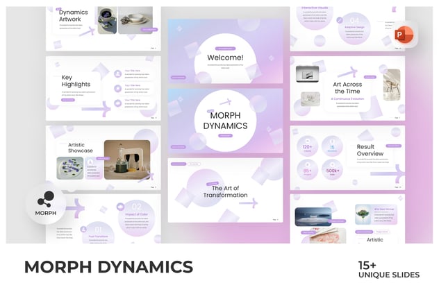 渐变淡紫色设计PPT模板 - 顶尖PPT
