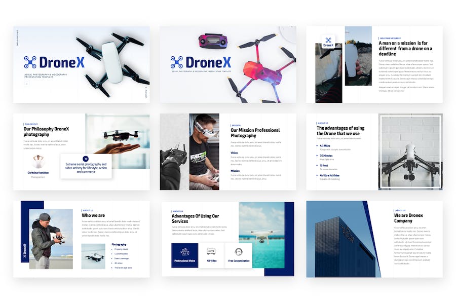 无人机产品展示航空摄影keynote模板 - 顶尖PPT