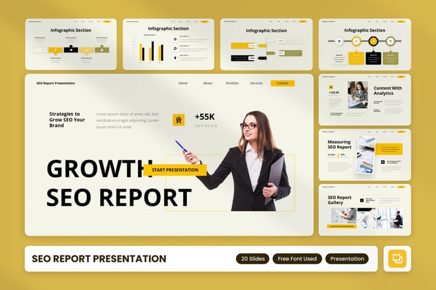 SEO报告数据分析PPT模板 - 顶尖PPT