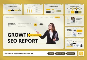 SEO报告数据分析PPT模板 - 顶尖PPT