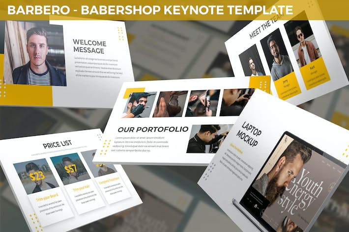 理发店美发店营销推介Keynote模板 - 顶尖PPT