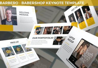 理发店美发店营销推介Keynote模板 - 顶尖PPT