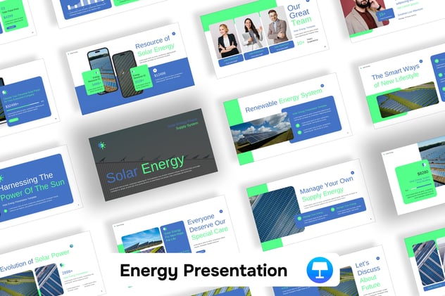 太阳能清洁能源可持续发展Keynote模板 - 顶尖PPT