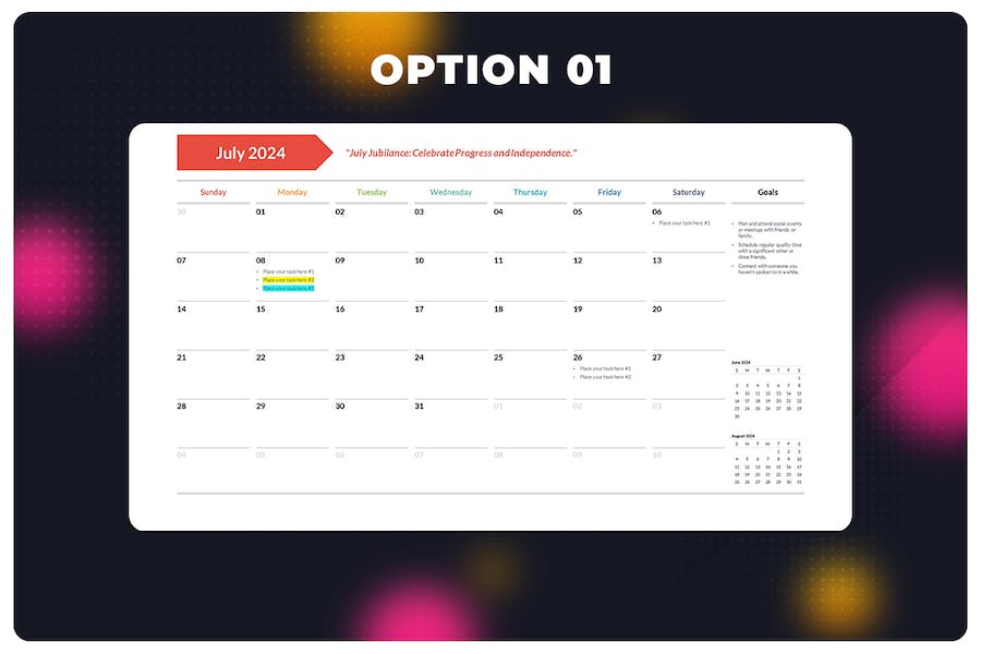 2024日历模板时间规划PPT模板 - 顶尖PPT