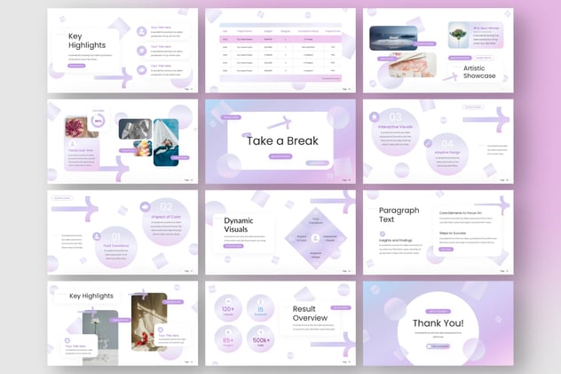 渐变淡紫色设计PPT模板 - 顶尖PPT