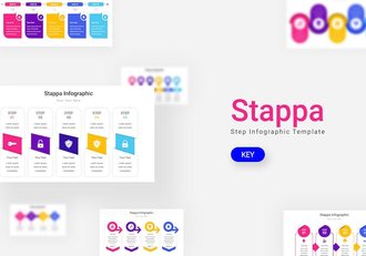 彩色数据统计分析信息图形Keynote模板 - 顶尖PPT