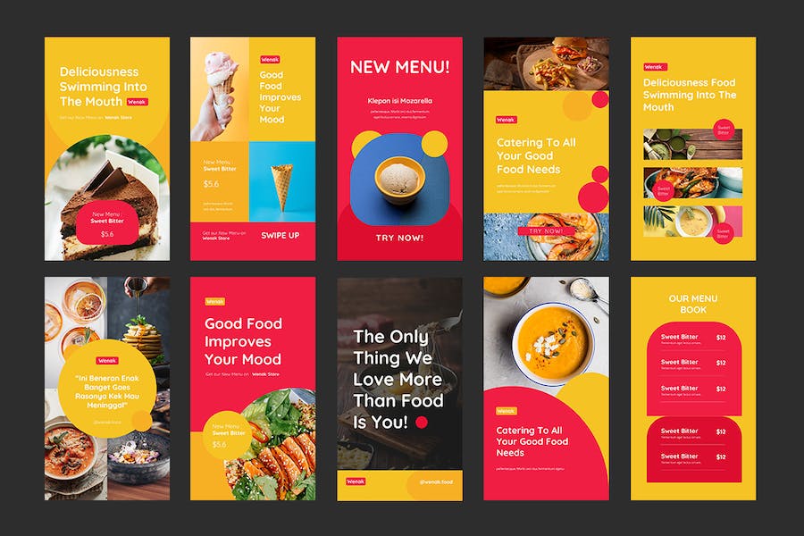 美食餐饮Instagram营销推广Keynote模板 - 顶尖PPT