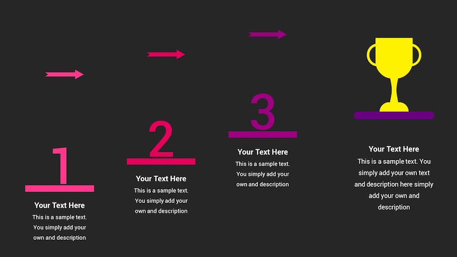 目标信息图表深色主题Keynote模板 - 顶尖PPT