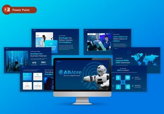 AI科技人工智能PowerPoint模板 - 顶尖PPT