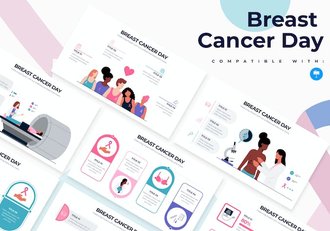 粉色乳腺癌防治宣传教育信息图Keynote模板 - 顶尖PPT