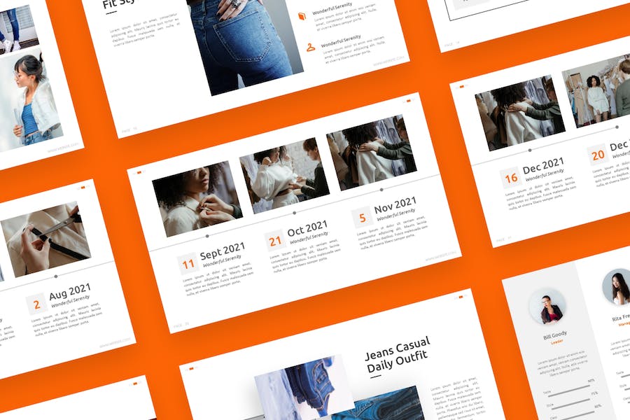 休闲时尚极简主义服装制作展示主题keynote模板 - 顶尖PPT