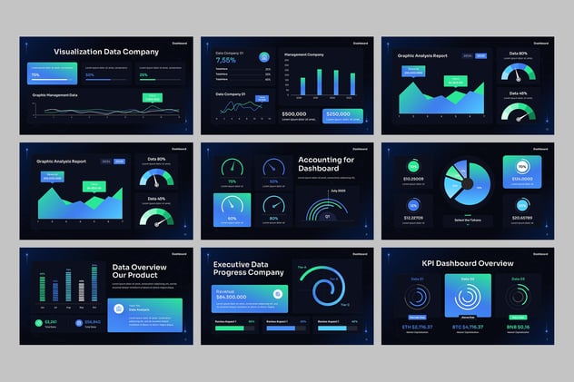 仪表板数据监控展示PPT模板 - 顶尖PPT