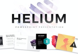氦元素极简风格设计PPT模板 - 顶尖PPT