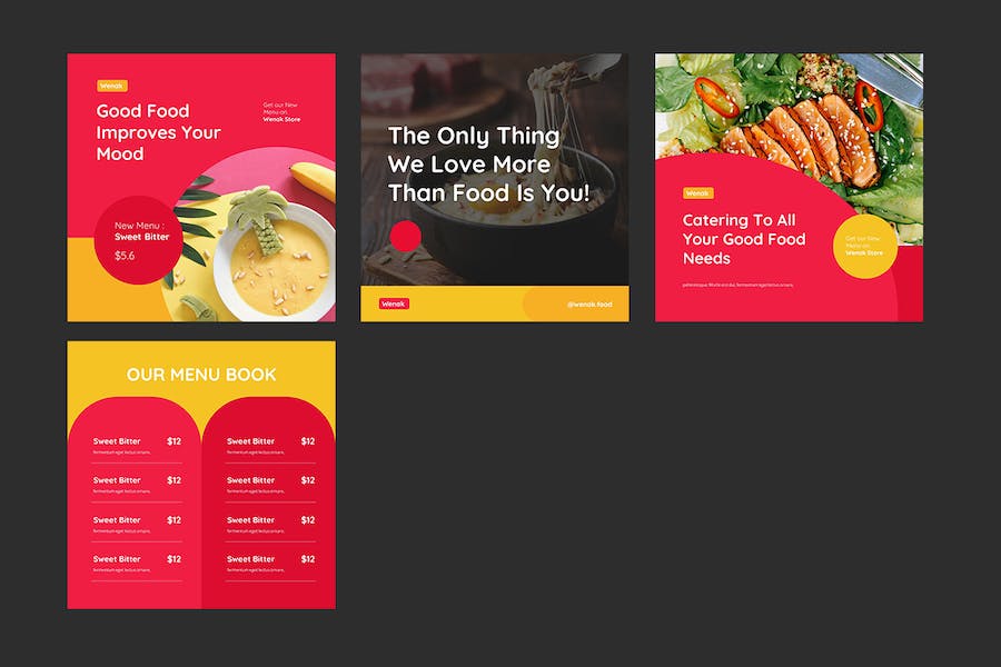 美食餐饮Instagram营销推广Keynote模板 - 顶尖PPT