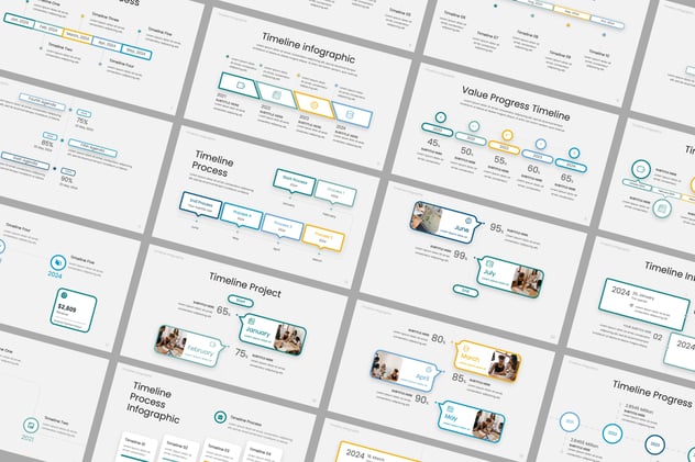 时间轴线路径信息可视化展示Keynote模板 - 顶尖PPT