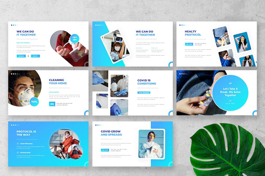 医疗康复医疗保健流感支原体预防PPT模板 - 顶尖PPT