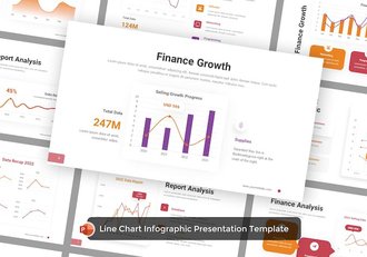 折线图数据分析PPT模板 - 顶尖PPT